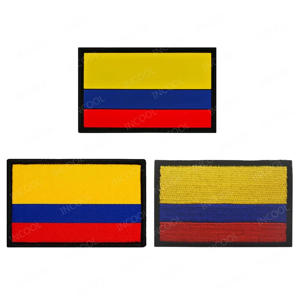 Columbia Flag Embroidered Patches Colombia Colombian Flags PVC Rubber Appliqued Armband Patch For Clothing Backpack Jackets