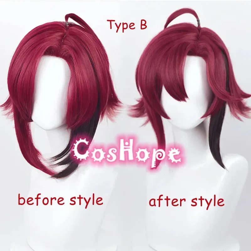 vivi 2025 Shikanoin Heizou 55cm Dark Red Wig Anime Cosplay Heat Resistant Synthetic Wigs Halloween - view 4