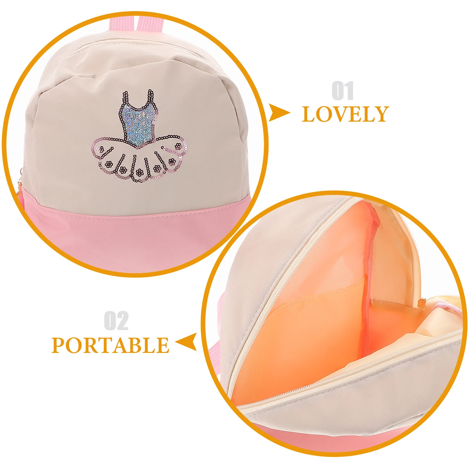 حقيبة ظهر للرقص، تصميم باليه، تخزين واسع، أحزمة كتف مريحة، مثالية للسفر في فصول الرقص #4