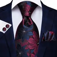 Jacquard Peacock Blue Novelty Design Wedding Tie For Men Hanky Cufflinks Gift Mens Necktie Set Business Party Dropshipping 4