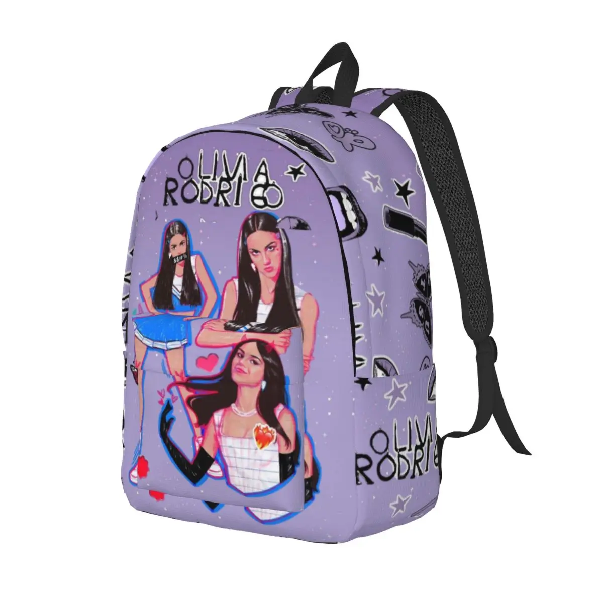 Olivia Vampire Rodrigos Sour For Girls Boys Large Capacity Student Backpack Lightweight waterproof Backpack 15.7in 17.7in