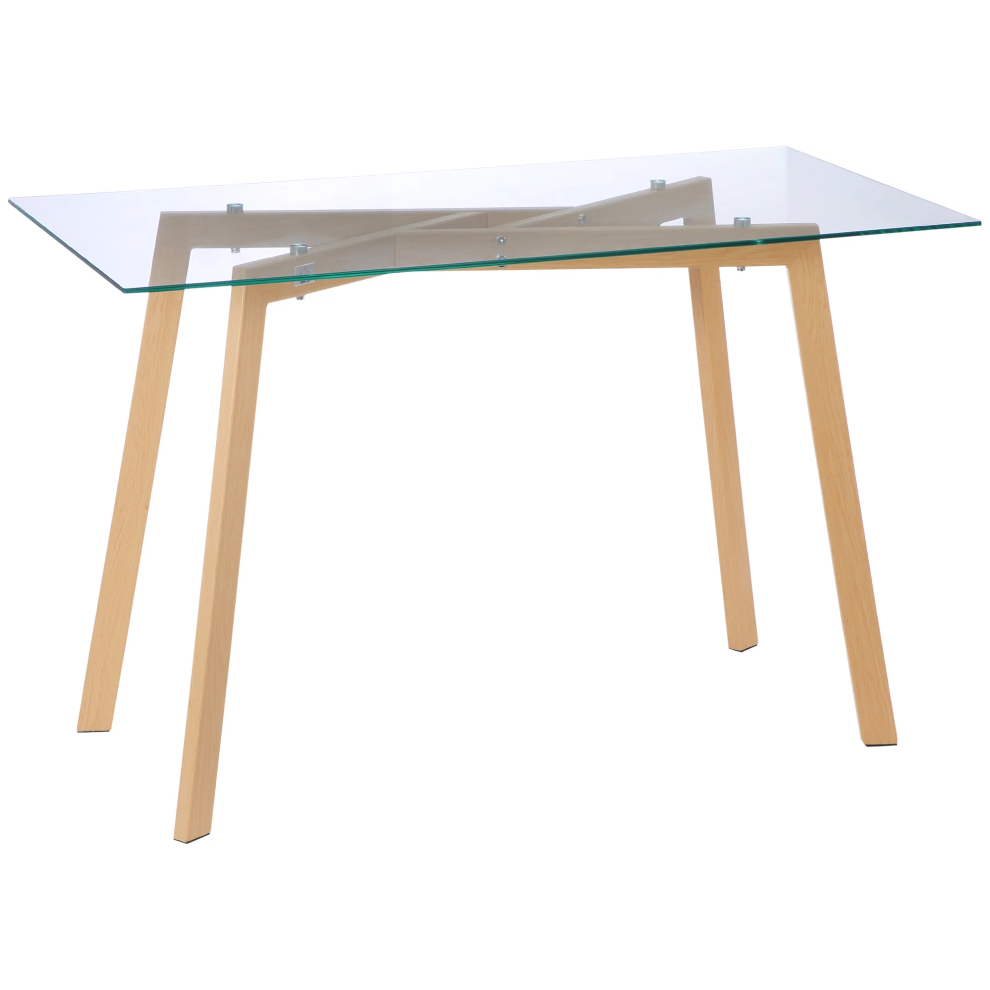 HOMCOM modern dining table with tempered glass board 120x60x76 cm