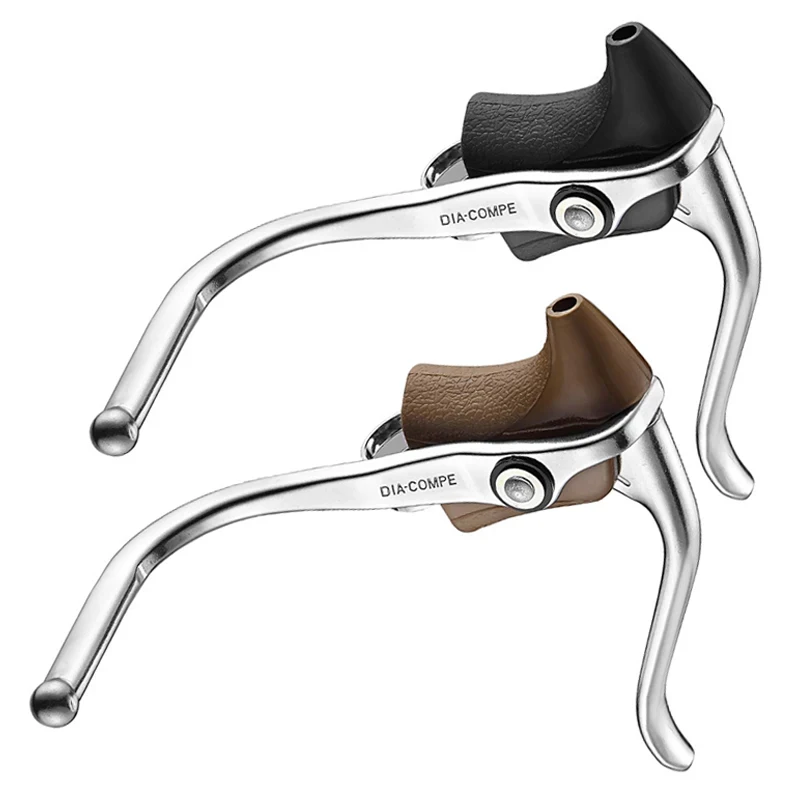 

Тормозные ручки DIA-COMPE DC165 для шоссейного велосипеда, винтажные, с двойным торможением, с резиновыми накладками