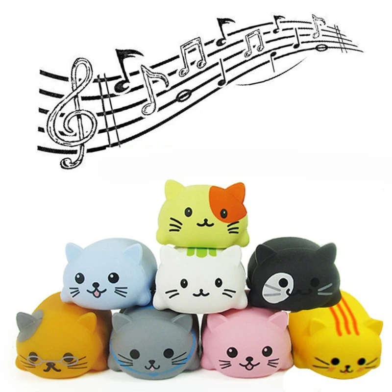 8 pçs imprensa play escala musical colorido gatos piano brinquedo conjunto aprendizagem interativa silicone presente 15ub