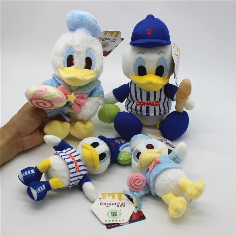 1piece Disney Donald duck with Baseball and with lollipop plush Doll Pendant Cartoon Car Key Donald Duck Pendants toys