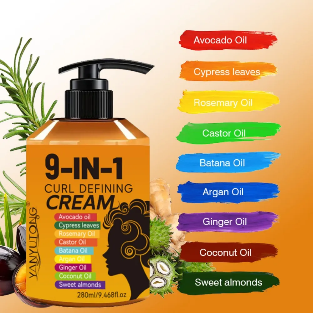 280ml Curly Hair Styling Cream, Moisturizing and Smoothing Formula, Enhances the Elasticity and Shine of Curly Hair, Easy to Set view 6
