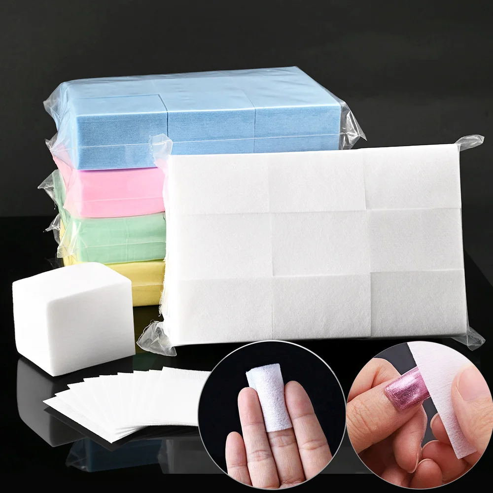 100/600 Stück Nagellackentferner aus Vliesstoff, Reinigungspads, fusselfreie Baumwoll-Nageltücher, Wimpernverlängerungen, Kleber, Reinigungstücher
