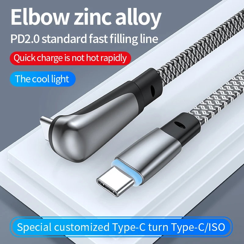 USB-C-Ladekabel, Typ-C-Ladekabel, flacher 90-Grad-C-Anschluss, kompatibel mit Samsung S23/S22/S21, IPhone 16, MacBook Air