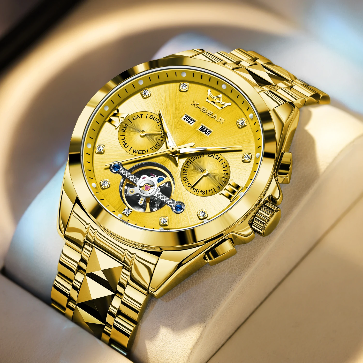 

Модные мужские часы — механические водонепроницаемые светящиеся роскошные повседневные наручные часы из нержавеющей стали