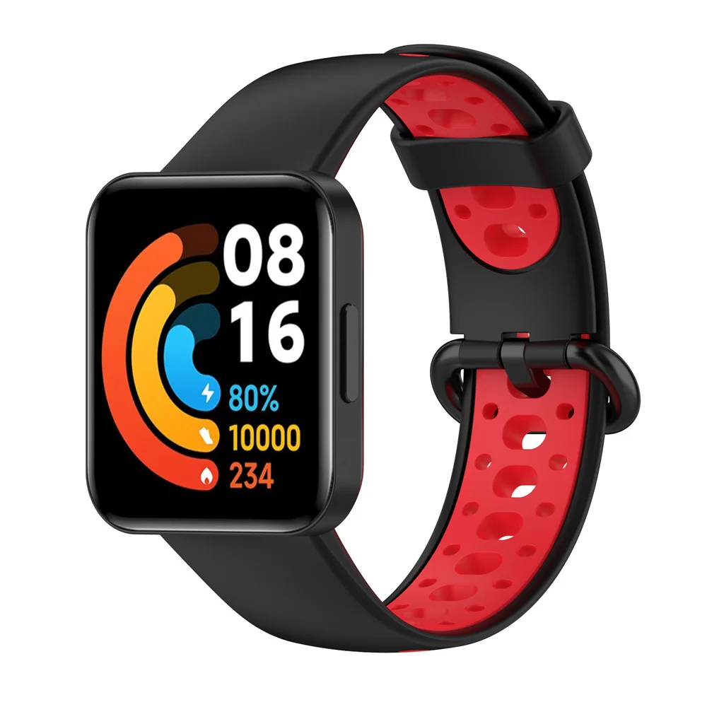 Two-Color Silicone Strap For Redmi Watch 2 Durable and Soft Watchband Adjustable Wristband Replacement For Xiaomi Watch 2 Lite