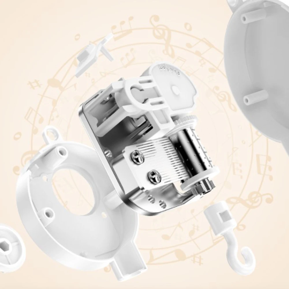 Infant Bell Rotary Wind-up Music Box Baby Mobile Crib Bed Bell Toy Windup Movement Music Box Machine Nursery Decoration