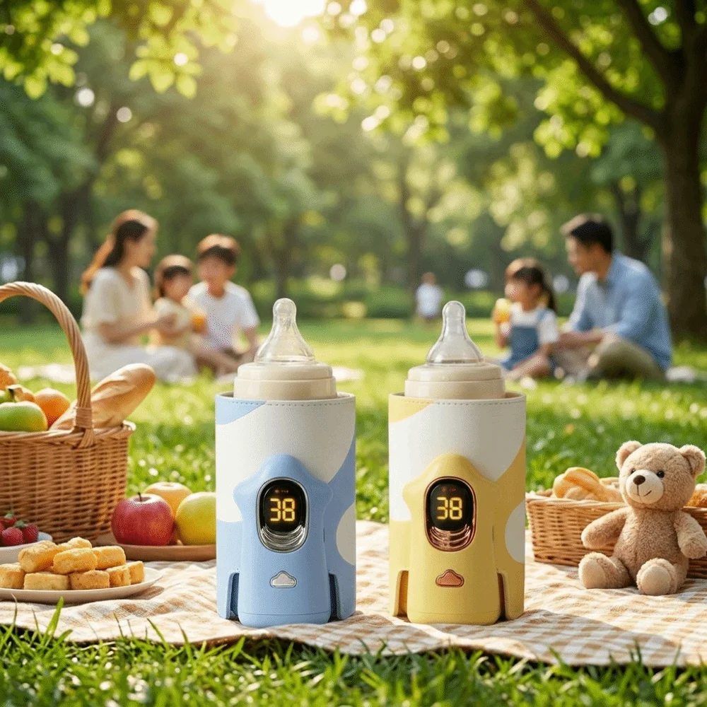 Multifunction Baby Bottle Warmer LED Display Wireless Breast Milk Warmer Insulated Accurate Temperature Control