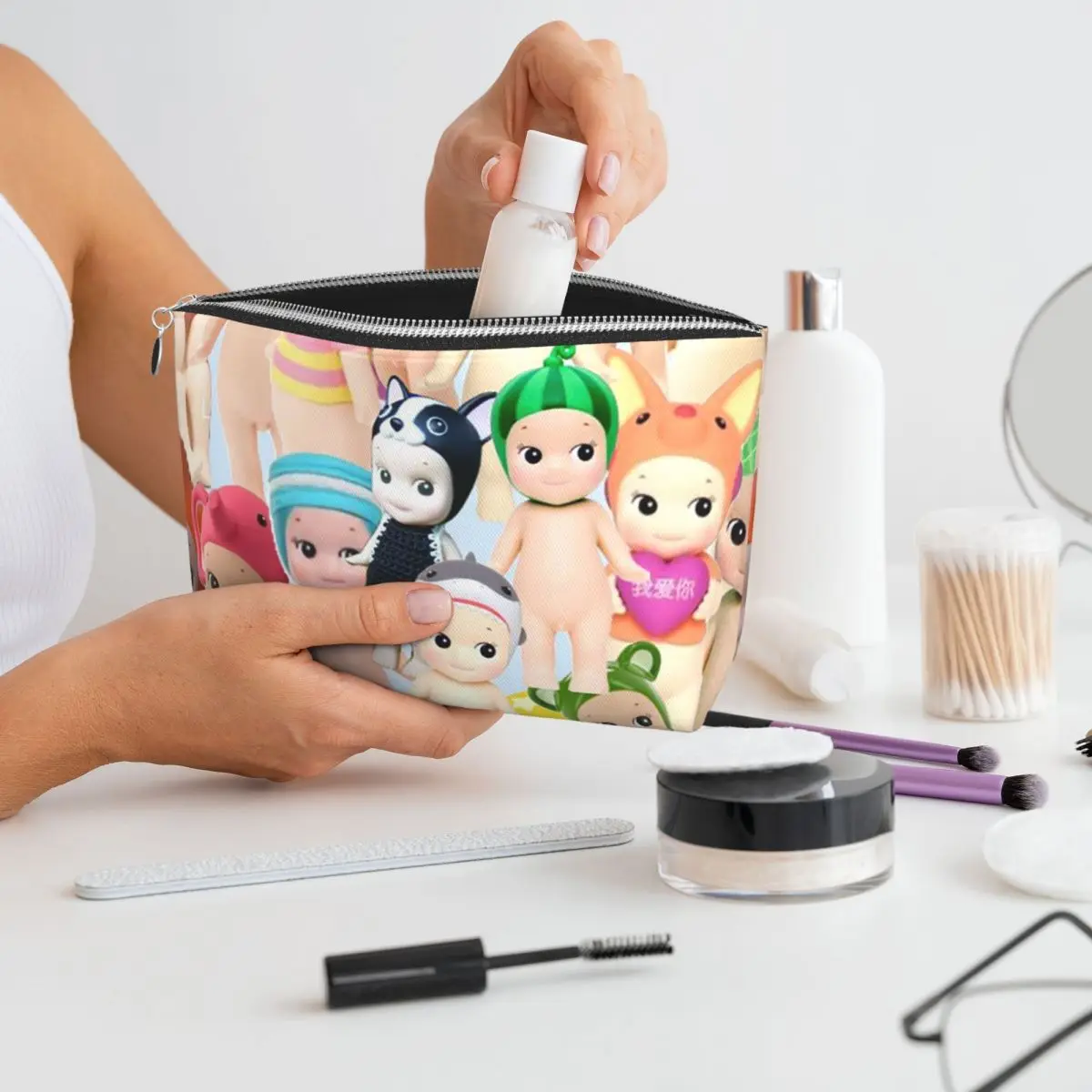 

Cute Sonny Angel Women Cosmetic Bags Travel Makeup Organizer Pouch Toiletry Storage Dopp Kit Case