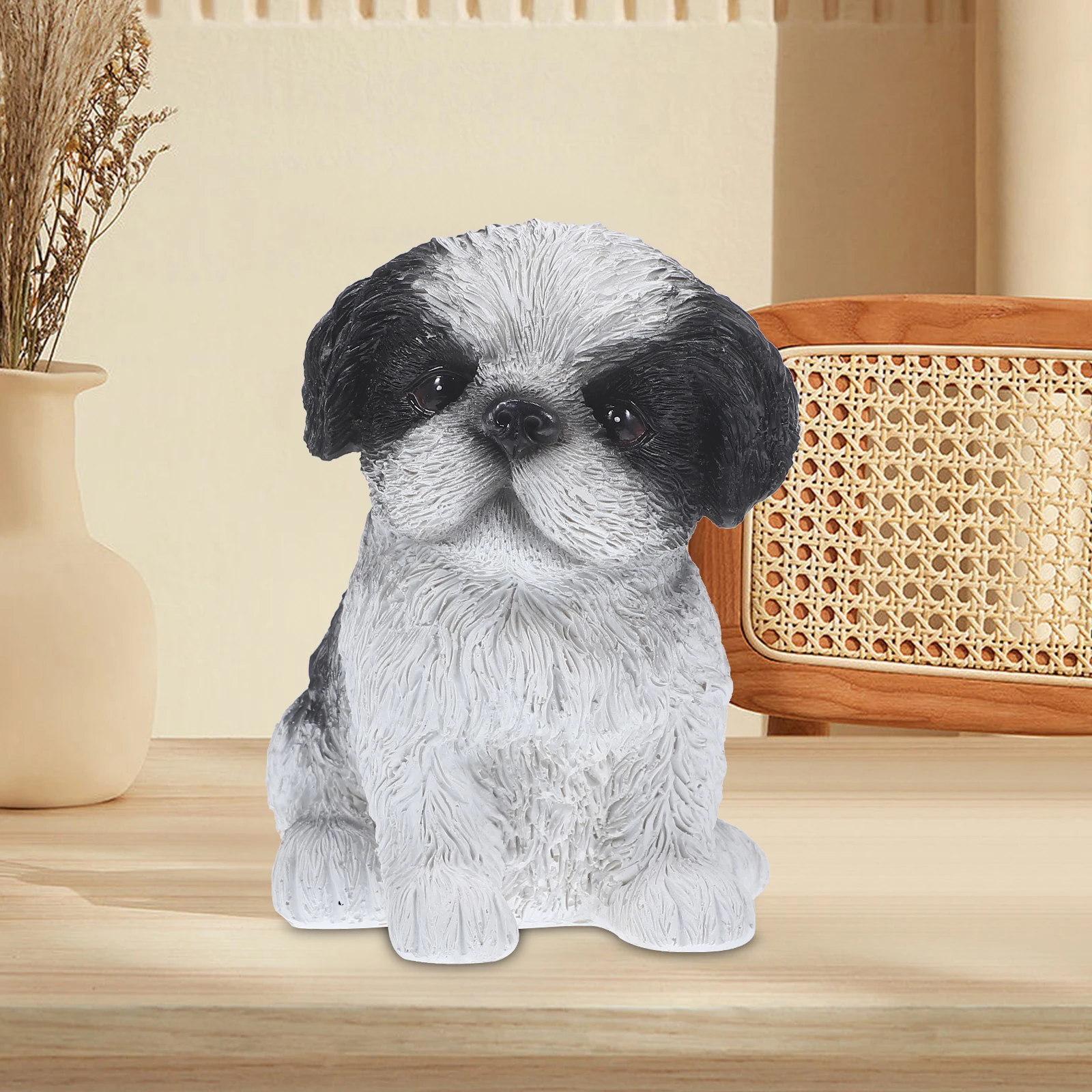

Resin Puppy Ornaments Home Decor Accents Dog Statue Sculpture Desktop Children Room Figurine Animal Cute Garden Adornment