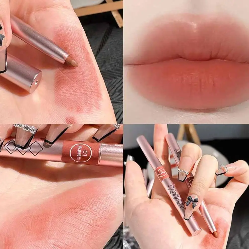 Nude Lip Voering Pen Lippen Make-Up Waterdichte Matte Lipliner Potlood Non-Stick Cup Duurzame Lippenstift Pen Vrouwen