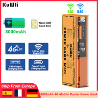 KuWFi 8000mAh 4G Mobile Router 150Mbps Portable Travel Modem Long Battery Life 2.4GHz 5.8Ghz Single Wi-Fi Hotspot as Power Bank