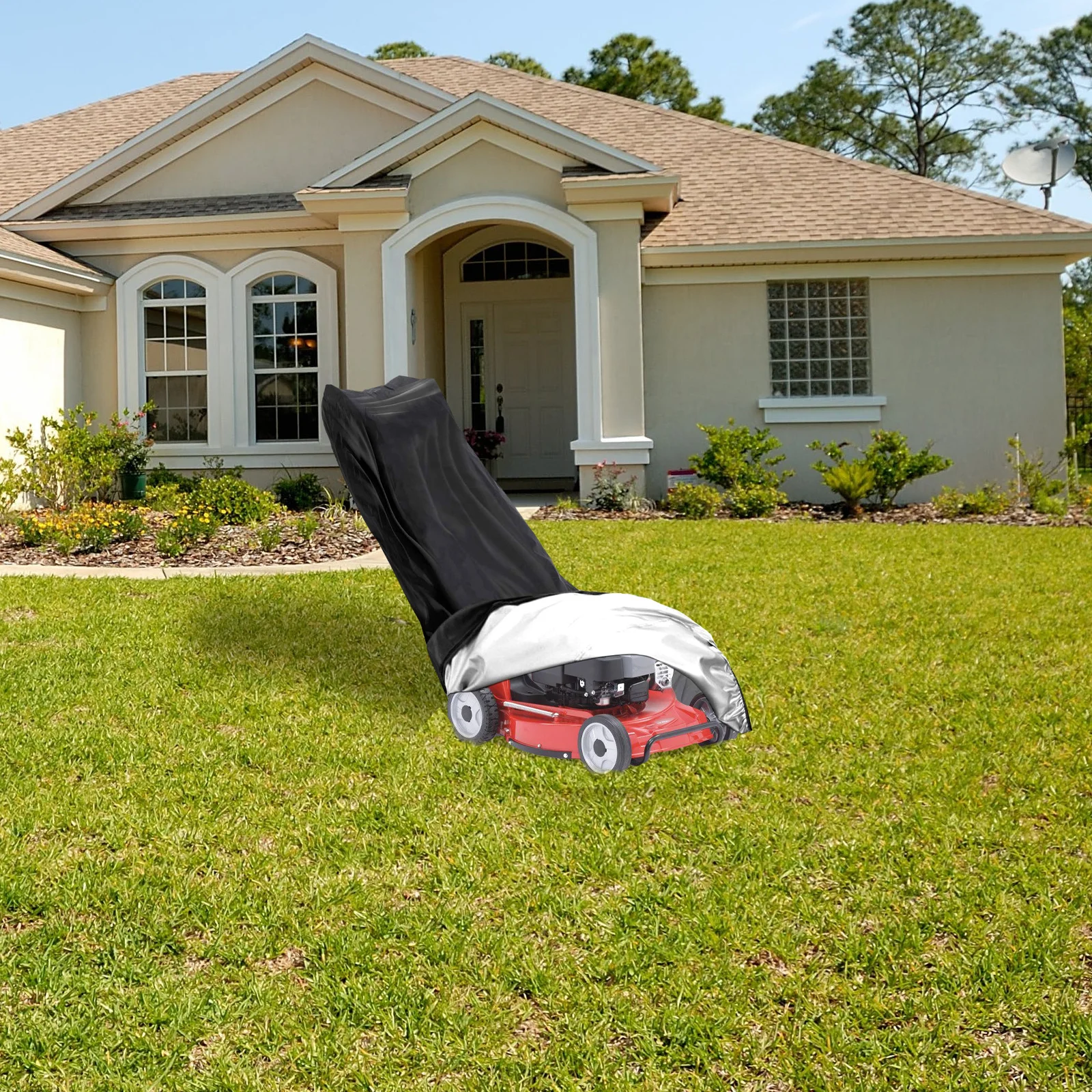 

Rainproof Mower Cover 210D Oxford Cloth Universal Fit Gas Electric Walk Behind Long Term Use Lawn Mower Supply Waterproof Dust