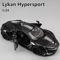 1:24 Lykan Hypersport modello in lega pressofuso e giocattolo in metallo SuperCar modello di auto da corsa simulazione suono e luce regali per bambini