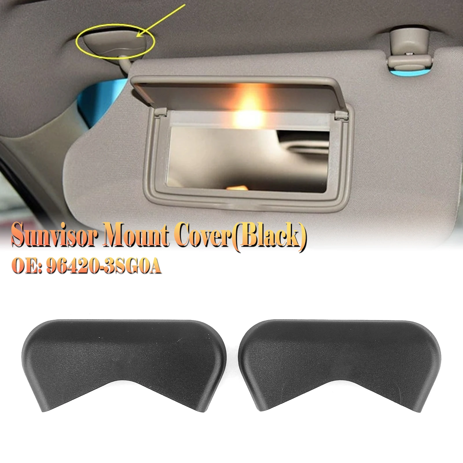 

For Nissan SENTRA JUKE 2013-2016 Sun Visor Shade Sunvisor Mount Bracket Cover Cap