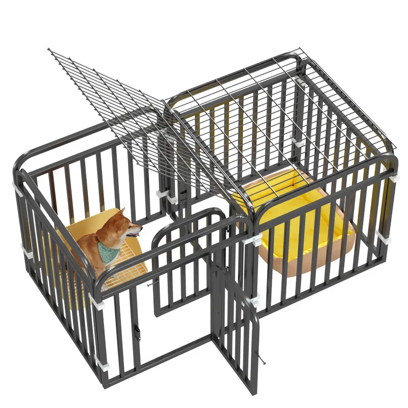 

Забор для собак, домашний питомник для больших и средних собак, железная клетка для маленьких собак, одна комната и одна гостиная с туалетом