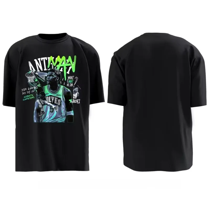 2026 Hot Selling New Timberwolves Basketball Fan Uniform Custom Town 32 Edwards 5 Men's and Women's Short Sleeved T-shirt