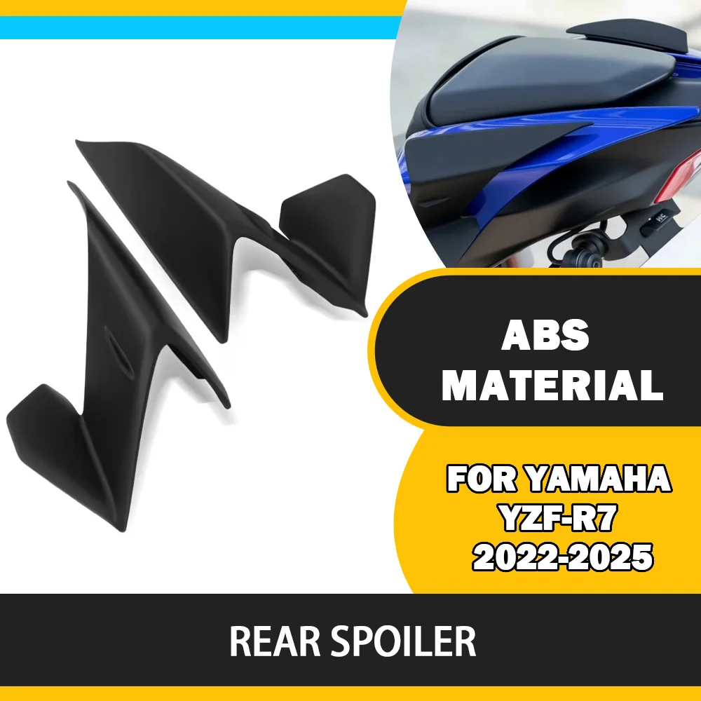 For YAMAHA YZF-R7 YZFR7 2022 2023 2024 2025 Motorcycle Rear Tail Wing Aerodynamic Spoiler ABS Fairing Winglet Styling Upgrade