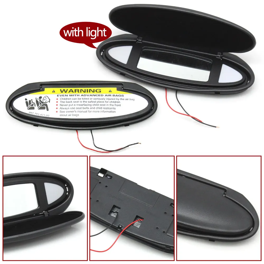 Car Interior Makeup Sun Visor Vanity Mirror Cover or Assembly For Porsche Boxster Cayman 986 987 CARRELA TARGA GT2 GT3 996 997 - view 5
