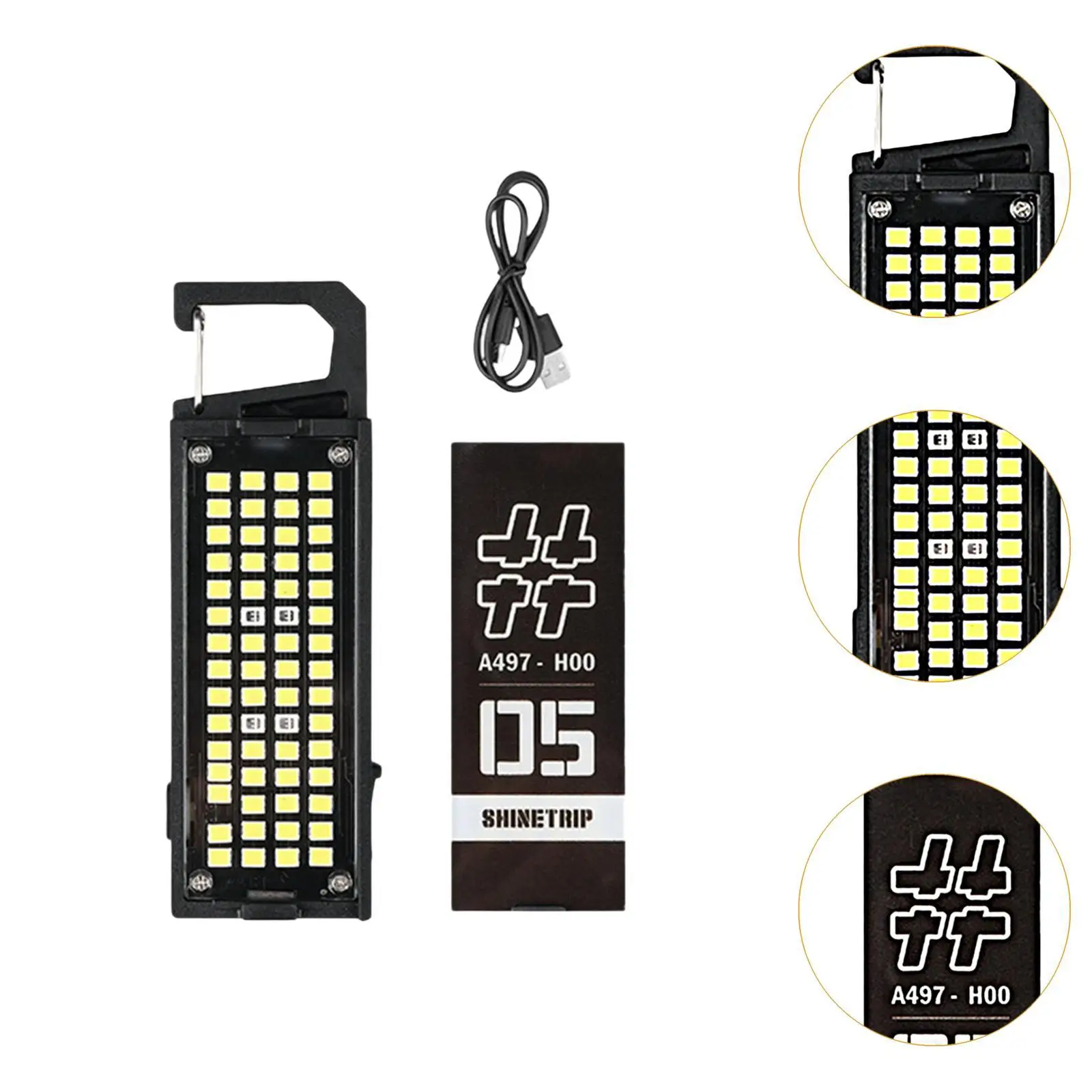 Backpack Hanging Light Torch Flashlight with Clip Hook Sign Light for Fishing