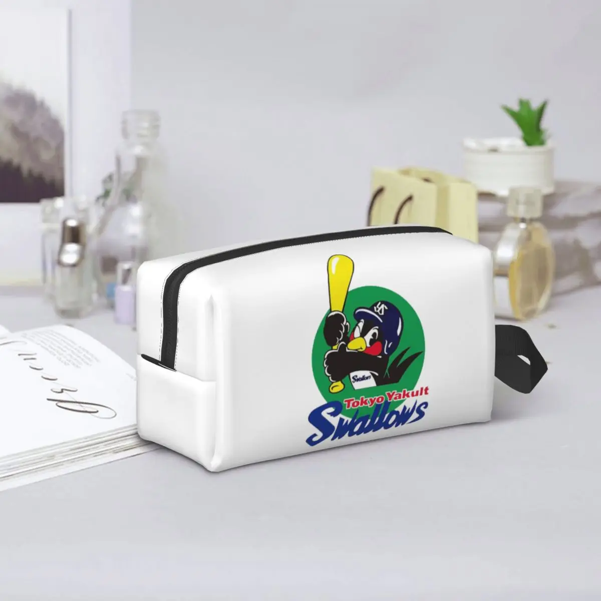 Tokyo Yakult Swallows Makeup Bag Cosmetic Organizer Storage Dopp Kit Toiletry Cosmetic Bag for Women Beauty Travel Pencil Case