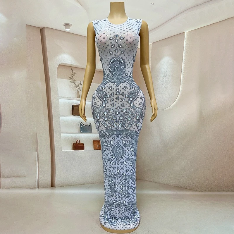 

Flash Diamond Pattern Concert Stage Host Performance Clothes Miss Universe Chooses Beautiful Clothes Temperament Celebrity Dress