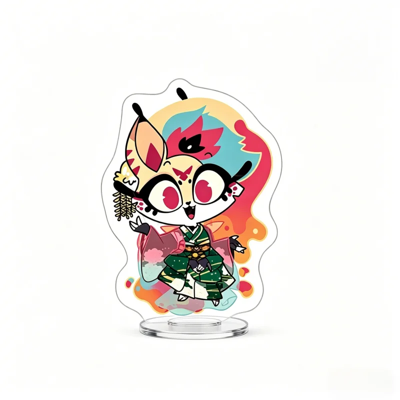 Anime 10cm Hazbin Hotel Alastor Morningstar Cosplay Stand Acrylic Cartoon Figure Standing Birthday Gift  key chain