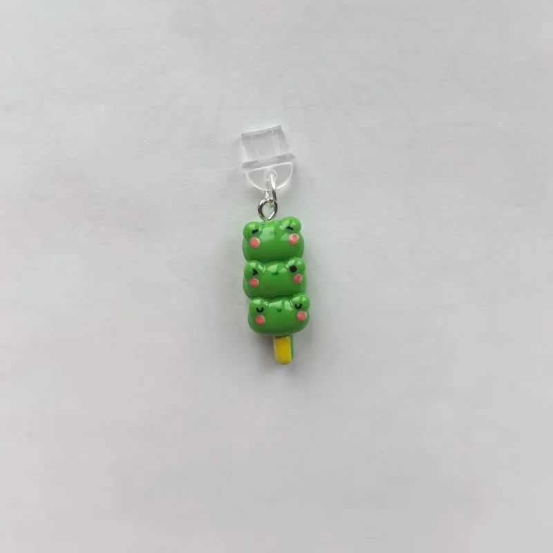 1 stuks praktische schattige hars kikker charme stofplug, mobiele telefoon decoratieve accessoire, geschikt voor Type-C & bliksempoort