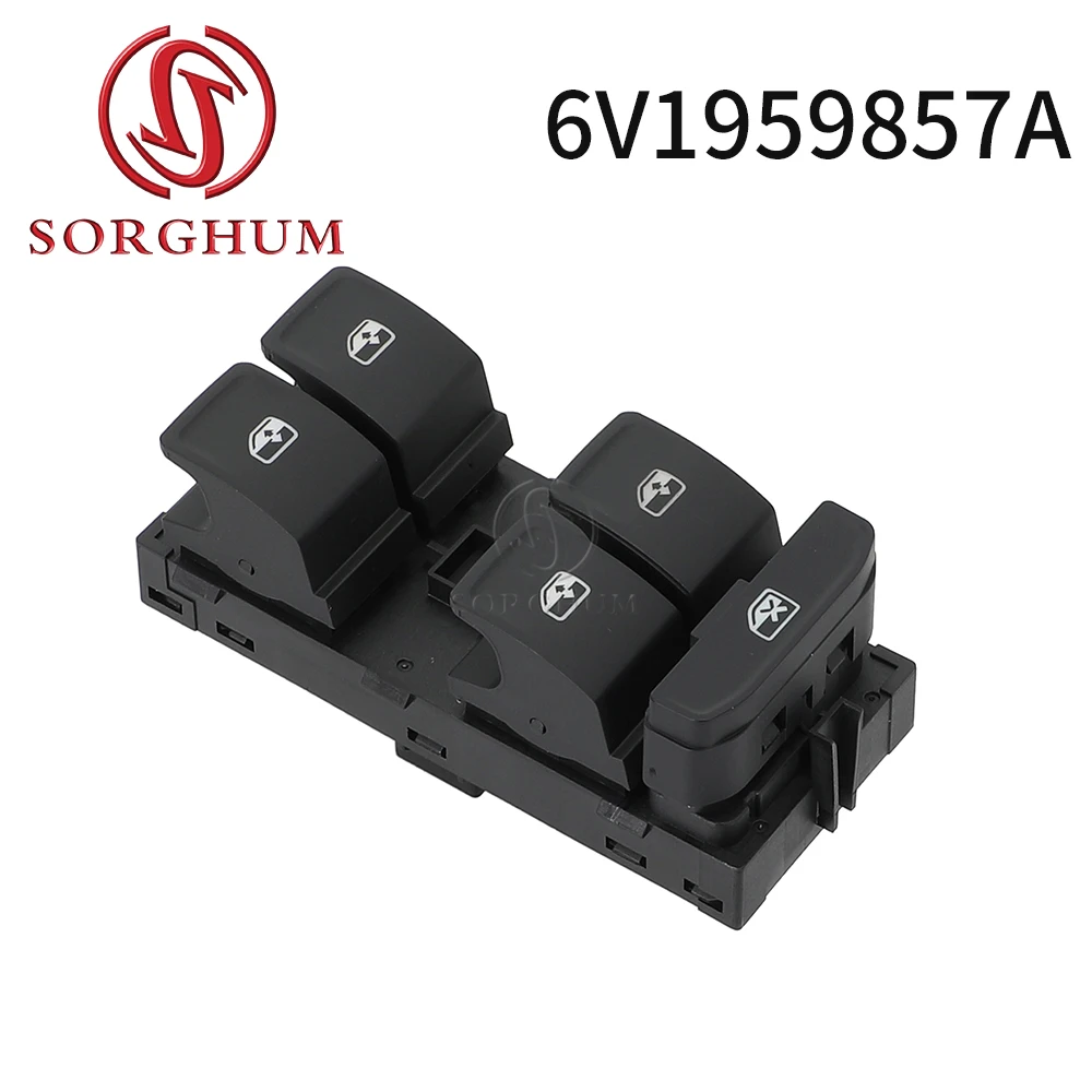 SORGHUM 6V1959857A For Skoda Rapid Fabia 2013 2014 2015 2020 Car Power Window Switch Front Left 5JA959855 12Pins Auto Accessory