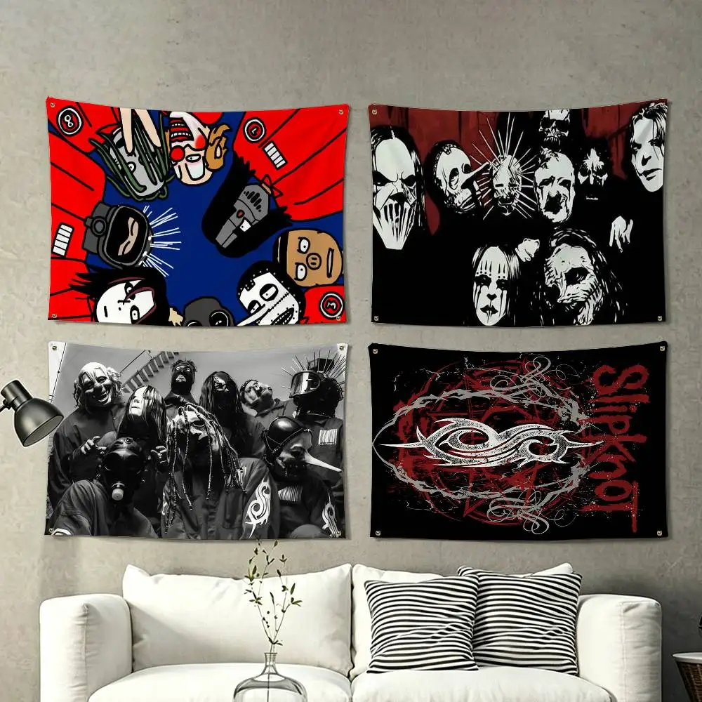 Band S-Slipknot   Flag Suitable For Party Club Outdoor Interior Wall Decoration Banner Fans Gift