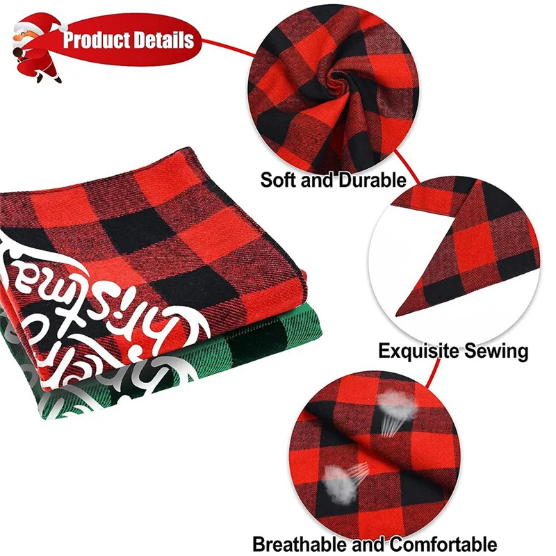 Bandana de Noël pour animaux de compagnie, foulard classique, accessoires de costume, décoration pour chiens et chats, 2 paquets