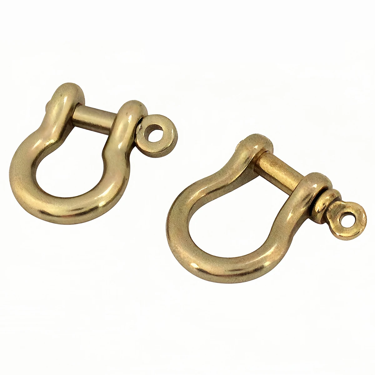 Massiver Messingkarabiner D-Bogen-Schäkel Schlüsselring Schlüsselanhänger Haken Schraubverbinder Schnalle Schlüsselkette Schmuckzubehör – Detail 5