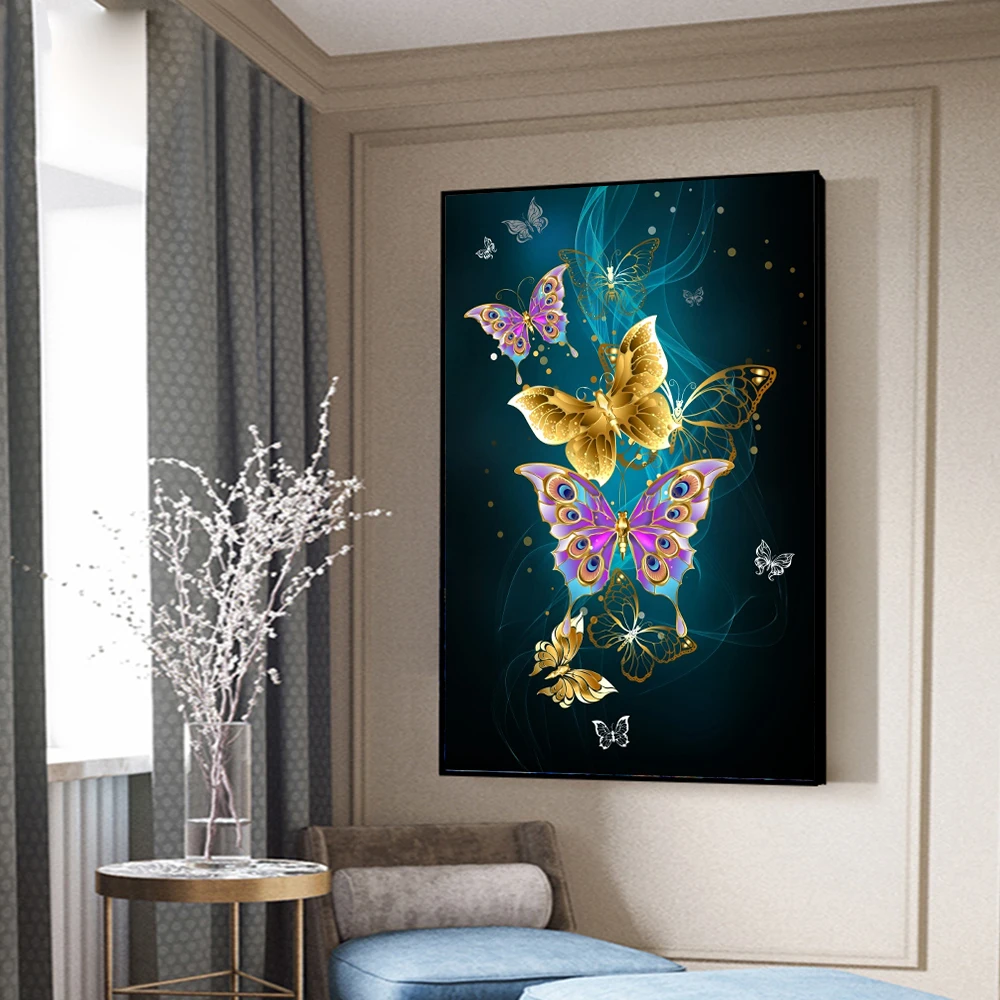 Full Square Diamond Painting Butterfly 5D DIY Diamond Embroidery Animals Cross Stitch Kit Rhinestone Mosaic Art Home Decoration