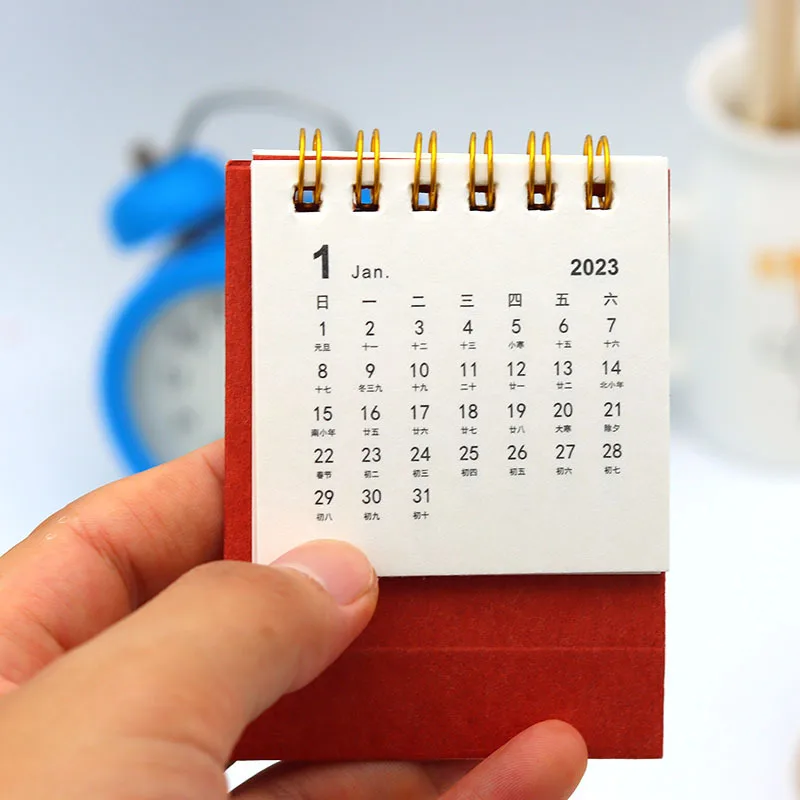 2023 простой однотонный настольный мини-календарь, простой двойной ежедневник, настольный планировщик, органайзер на годовую расписание, стол