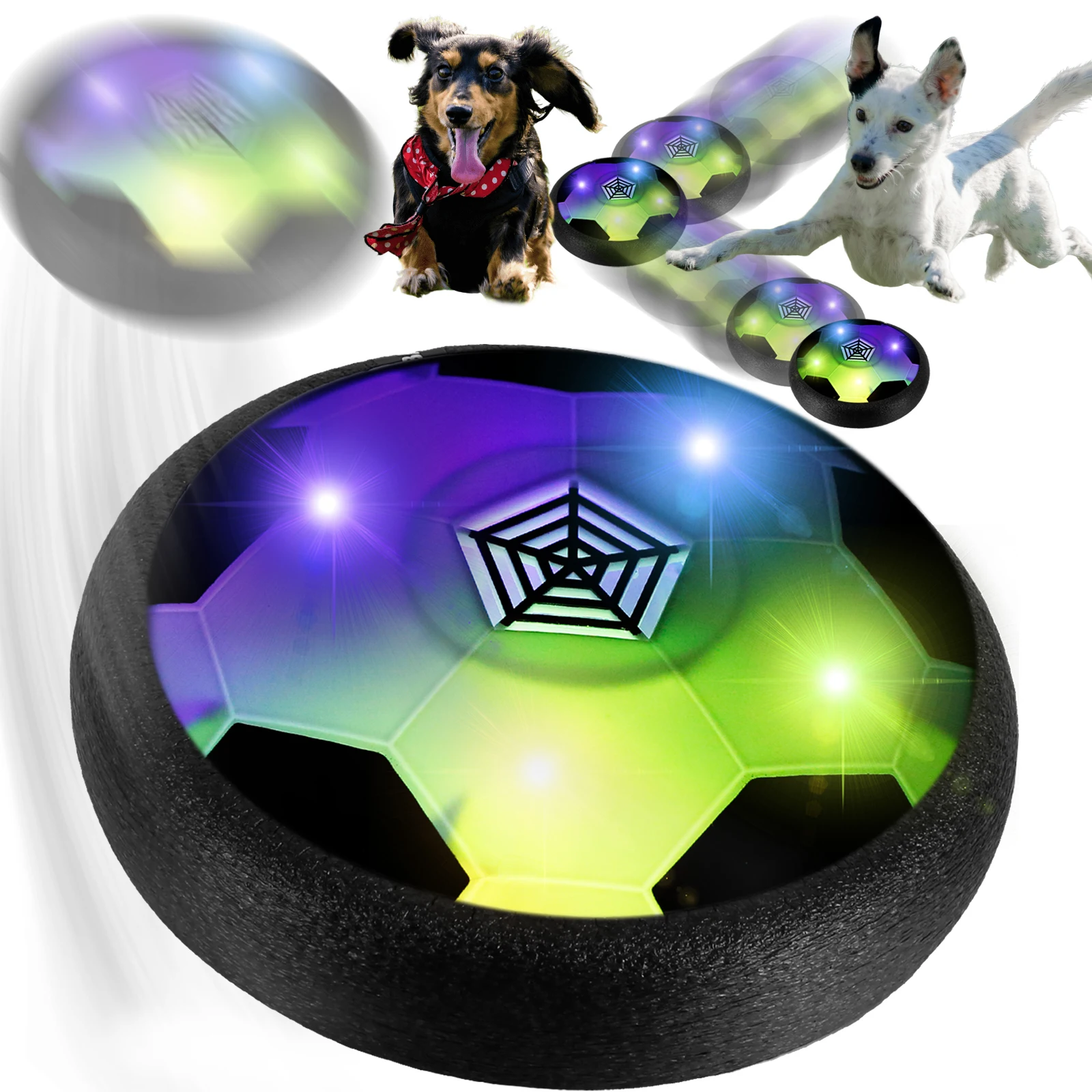 Floating Soccer Ball Indoor Air Power Football with LED Lights Music and Safe Foam Bumper Air Power Soccer Ball Creative Indoor