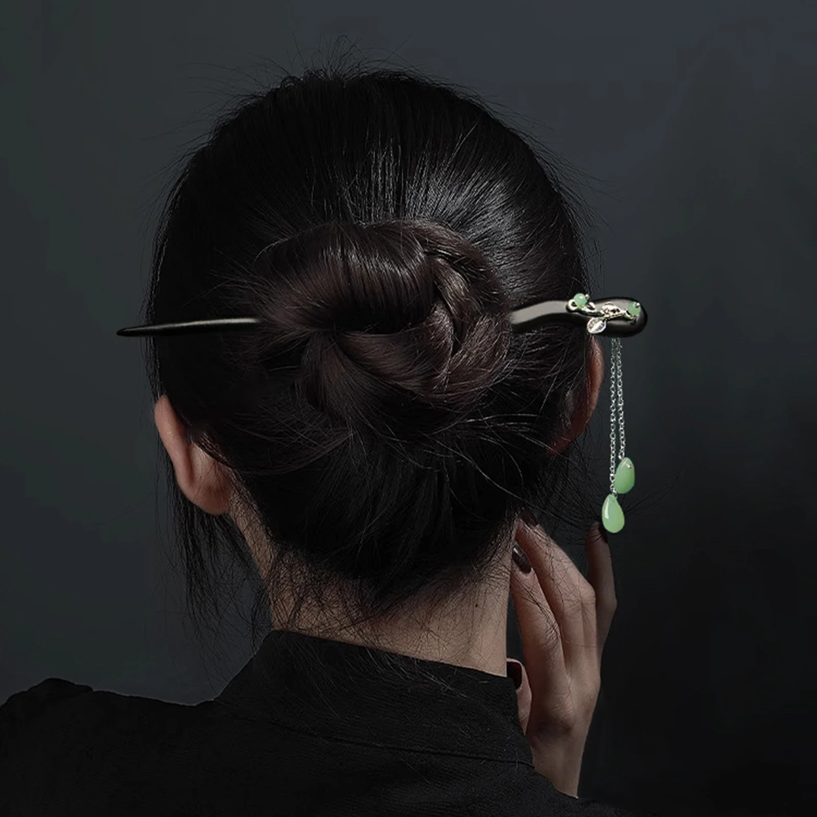 빈티지 술 머리핀 레트로 나무 잎 모양의 머리 스틱 포크 Chiense Cheongsam 장식 헤어 롤빵 쥬얼리 레트로 Hanfu Headwear