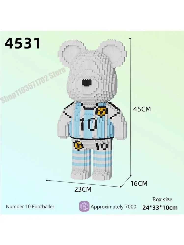 

Bearbricking With Light Building Blocks Love Violent Bear Bearbrick Micro MOC Block Construction Bricks Gift