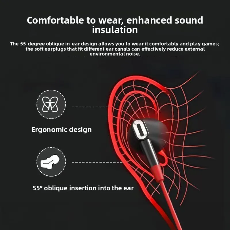 3.5mm Wired Earbuds Dual Dynamic Driver HiFi Bass Noise Isolating Gaming In-Ear Earphones for Phone Laptop PC Sports Music image 4