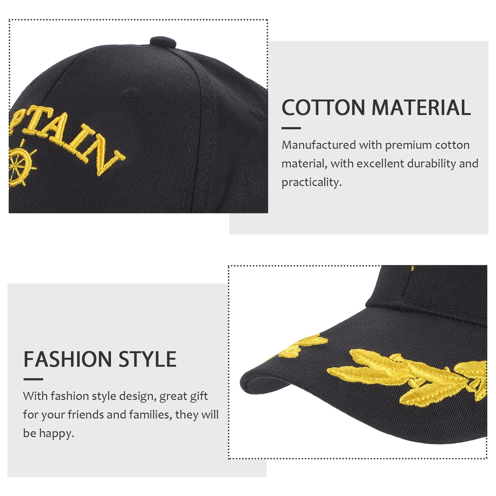Sombrero capitán gorra gorras para hombres pelotas de béisbol marinero hombres disfraz barco barco divertido negro accesorios sol gorras de algodón