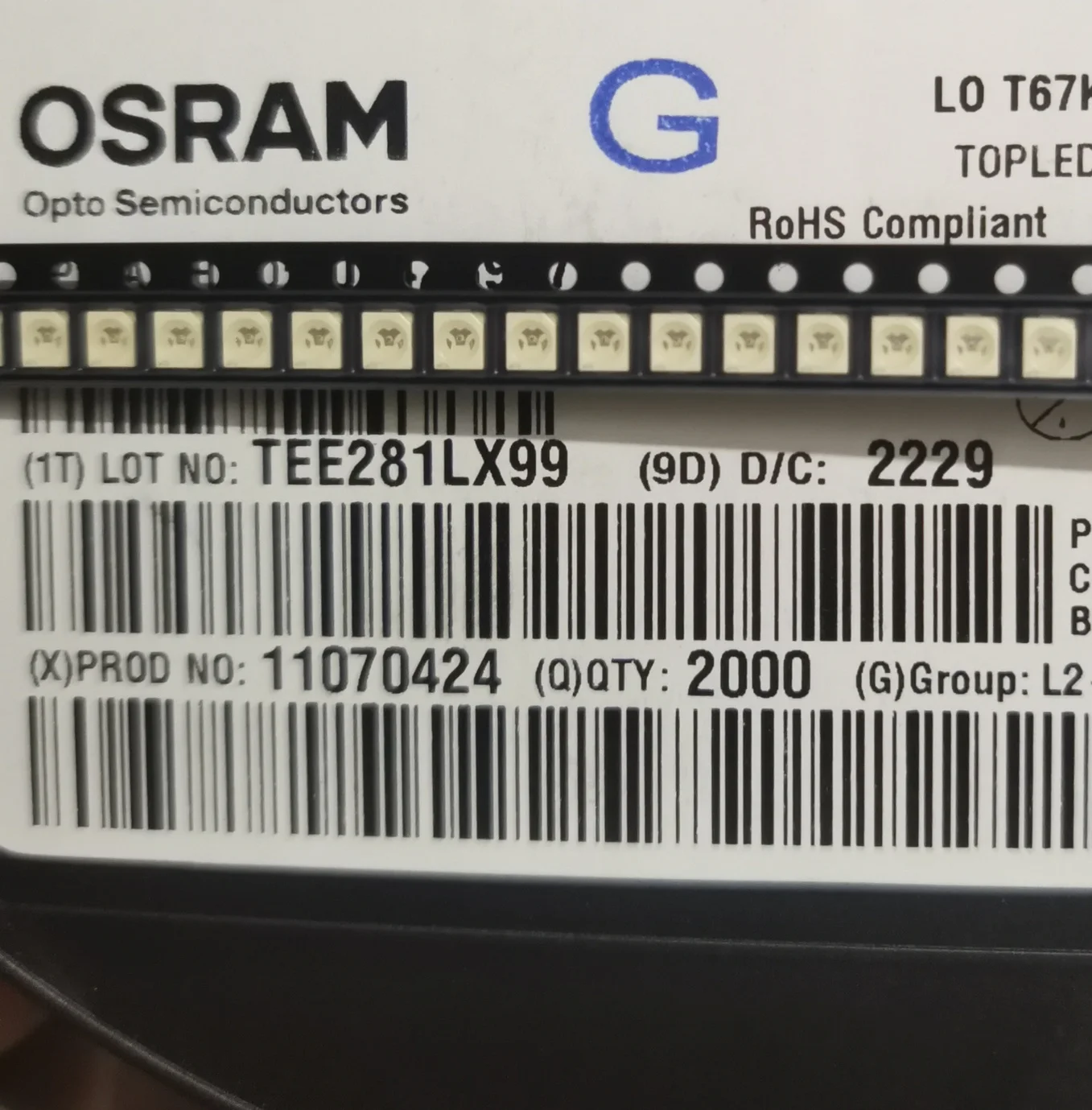 

50PCS/LOT67K-K1L2-24 TOPLED PLCC2 606nm 3528 Orange, Ultra Bright LED