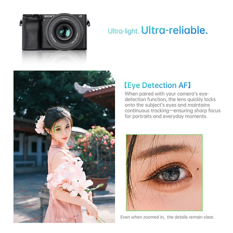 7artisans AF 25mm 35mm 50mm F1.8 APS-C AutoFocus Large Aperture Prime Lens LITE Series for Sony E A7C II A6700 Fuji XF XT-5XT-50