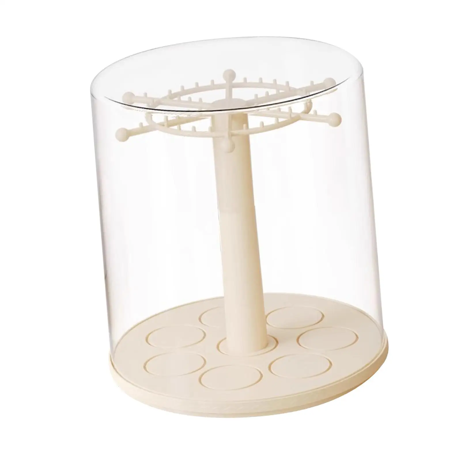 Figure Display Case Doll Storage Box Rotating Countertop Multipurpose Necklace