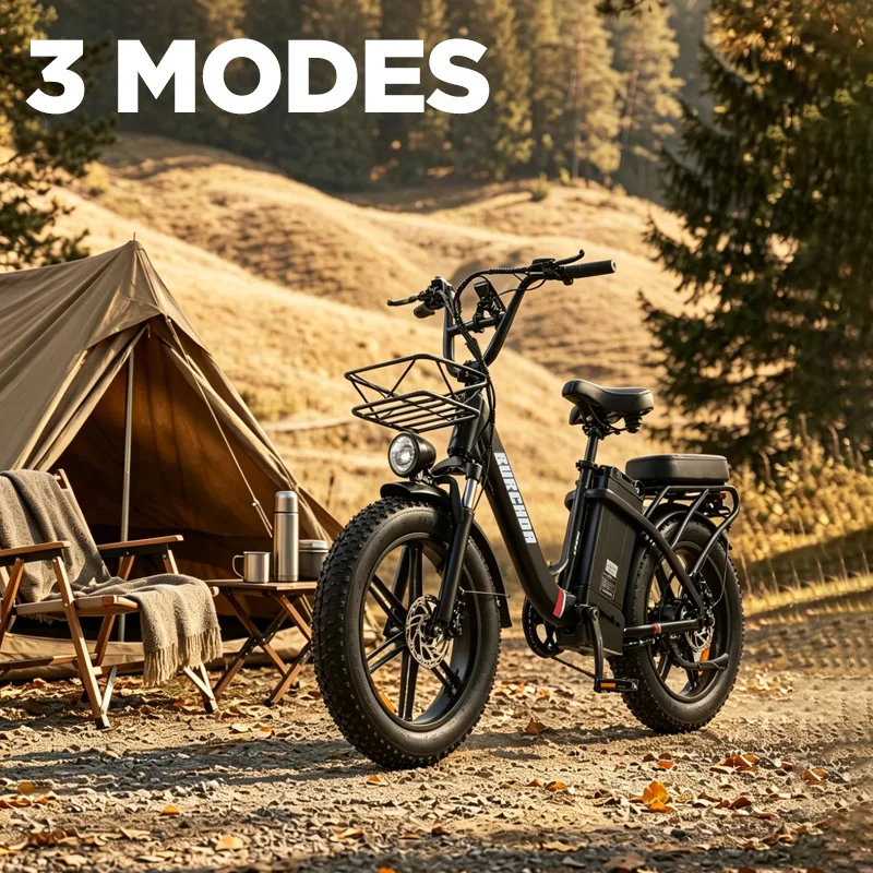 Overseas warehouse aluminum alloy frame 20 inch long battery life fat tire shock absorption oil brake U8 integrated electric mou