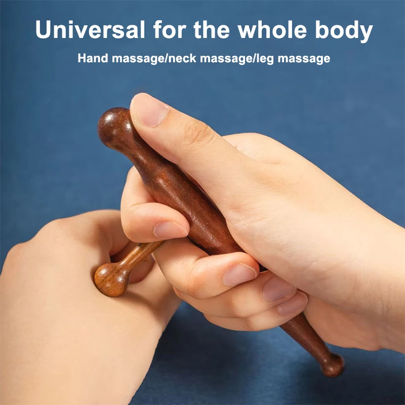 (Ce14)Wood Massage Stick Tool Natural Sandalwood Massager Acupoint Reflexology Tool For Body Relaxing Deep Tissue Foot Massage