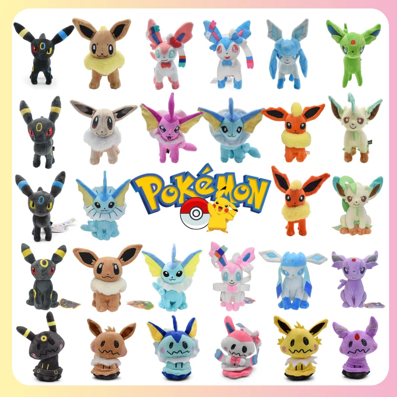 

Anime Pokemon Plush Doll Shiny Leafeon Eevee Umbreon Sylveon Vaporeon Jolteon Glaceon Flareon Mimikyu Peluche Toys Holiday Gift