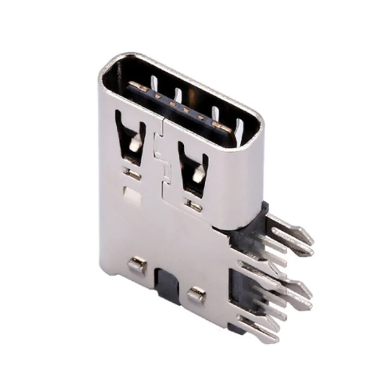 10pcs 6P TYPE-C Side Insert Female Socket USB 3.1 Side vertical type c connector